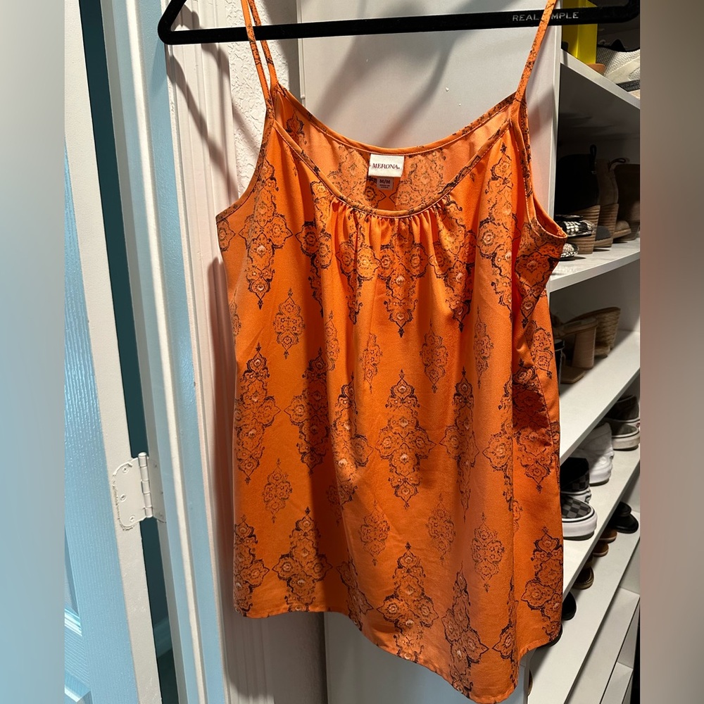Merona orange and black camisole. Size medium.